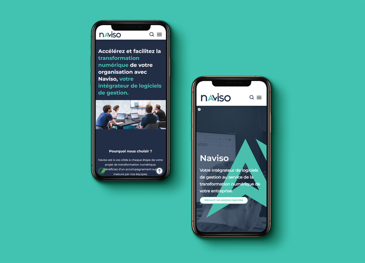 Mockup téléphone site web Naviso